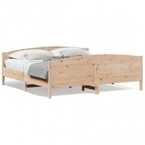 Sengeramme i massivt fyrretræ 180x200 cm - med sengegavl og fodgærde