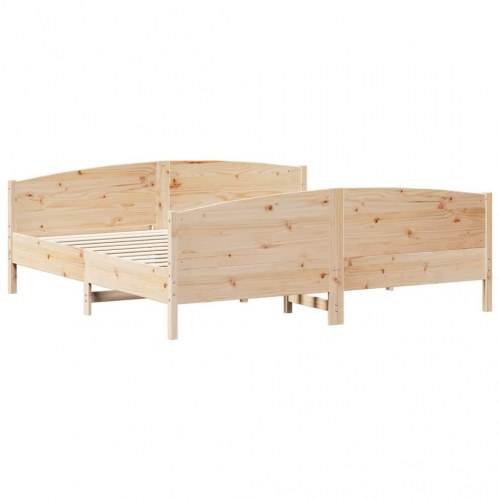 Sengeramme i massivt fyrretræ 180x200 cm - med sengegavl og fodgærde