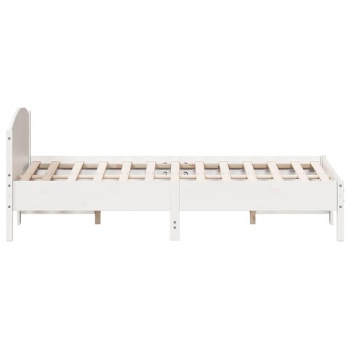 Sengeramme uden madras 150 x 200 cm massivt fyrretræ - hvid
