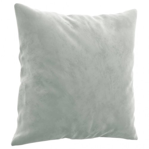 Sofasæt i velour med puder, 2-dele - lysegrå