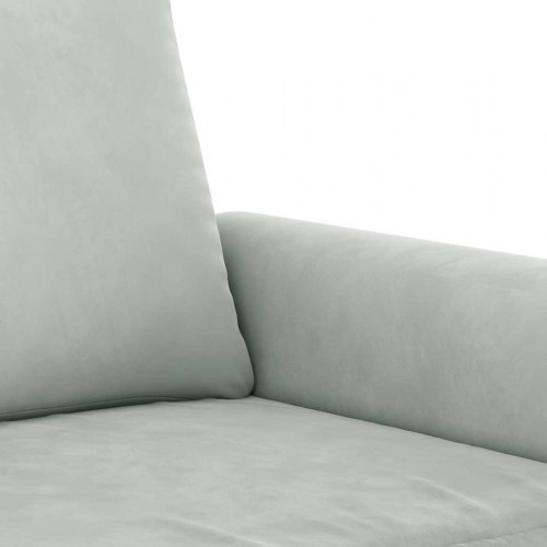 Sofasæt i velour med puder, 2-dele - lysegrå