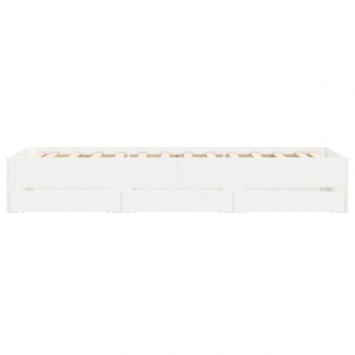 Sengeramme med skuffer 75×190 cm - konstrueret træ, hvid
