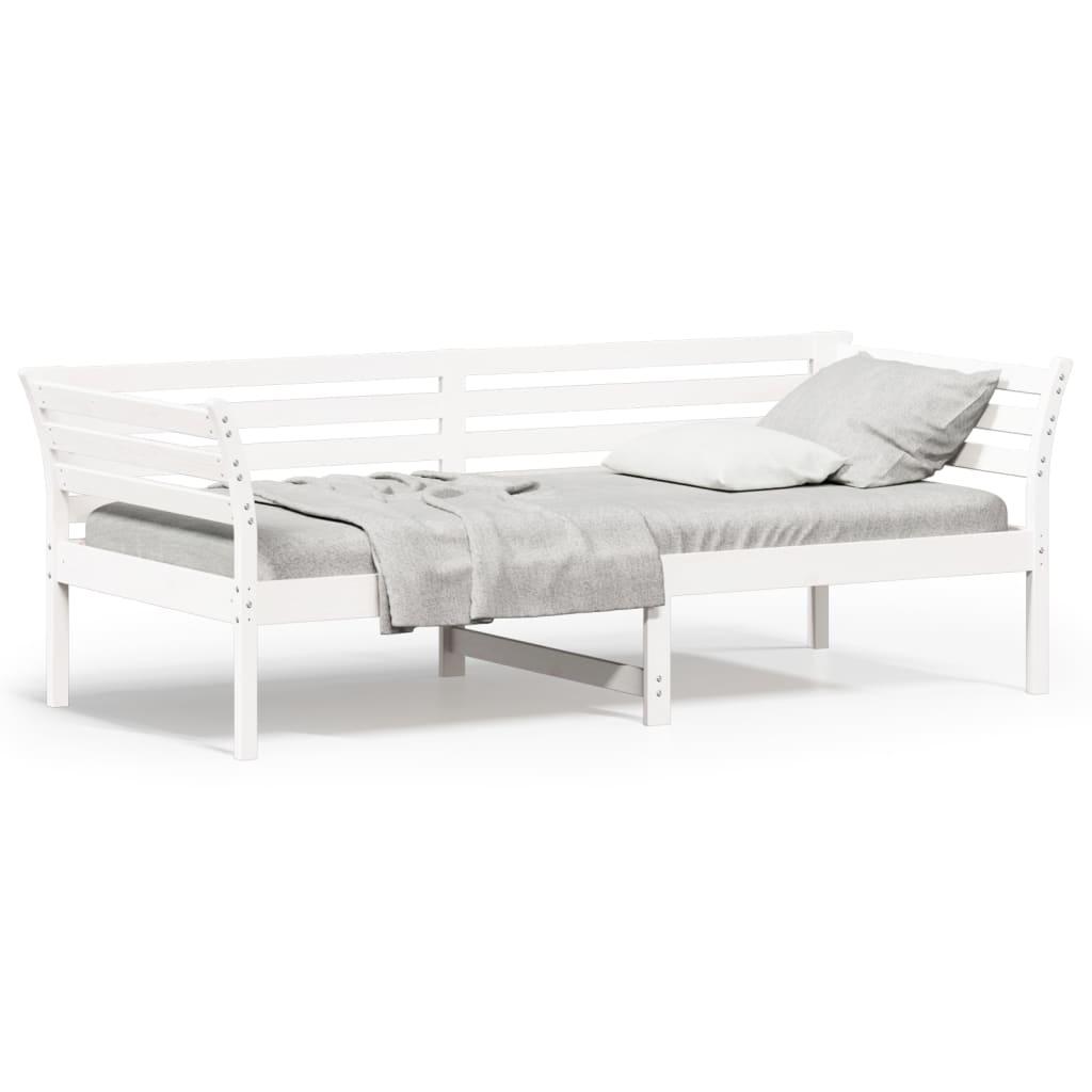 Daybed uden madras 90x200 cm massivt fyrretræ hvid billede