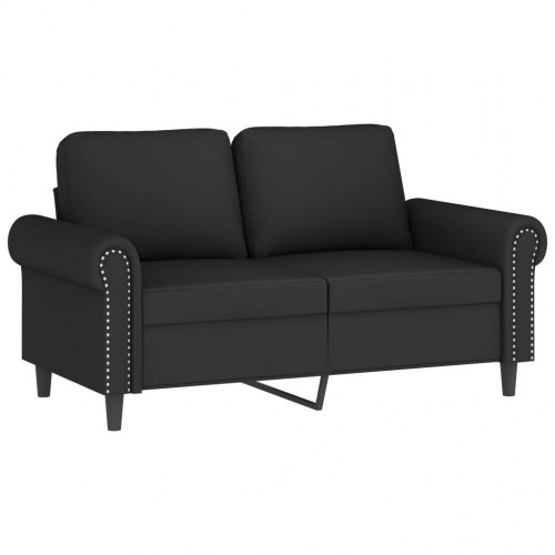 Sofasæt i velour - 2 pers. + 2 pers., sort (2 dele)
