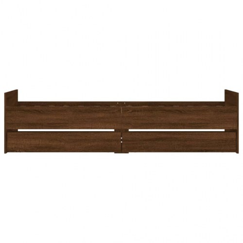Sengeramme med 2 skuffer 75 x 190 cm Small Single - brun egetræsfarve