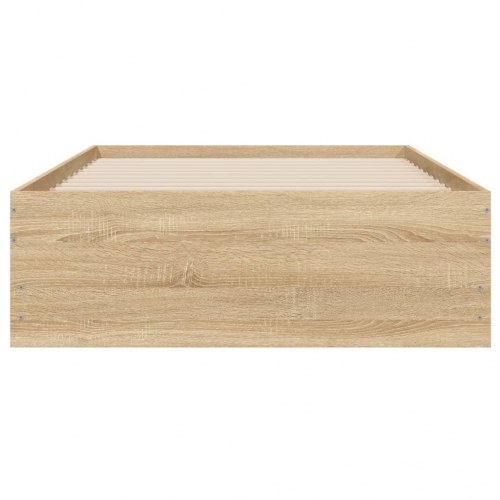 Sengeramme med skuffer 90x190 cm - konstrueret træ i sonoma-eg