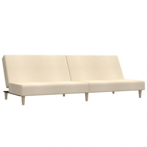 2-personers sovesofa i stof - cremefarvet