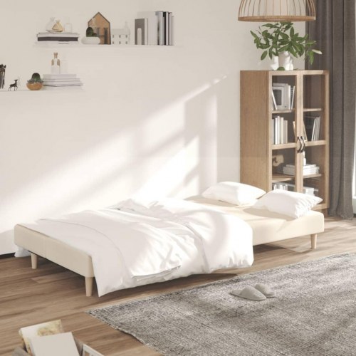 2-personers sovesofa i stof - cremefarvet