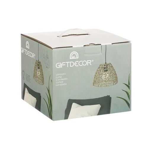 Loftslampe Natur Rattan Kegleformet 25 x 21 x 25 cm (2 enheder)