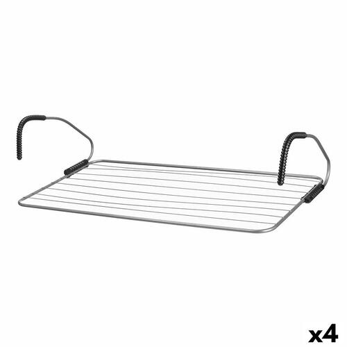 Tørrestativ Sort Sølvfarvet 105 x 3 x 54 cm Balkon (4 enheder)