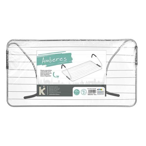 Tørrestativ Sort Sølvfarvet 105 x 3 x 54 cm Balkon (4 enheder)
