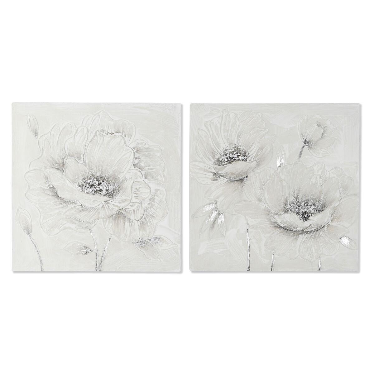 Maleri Home Esprit Shabby Chic 80 X 3 X 80 Cm 2 Enheder