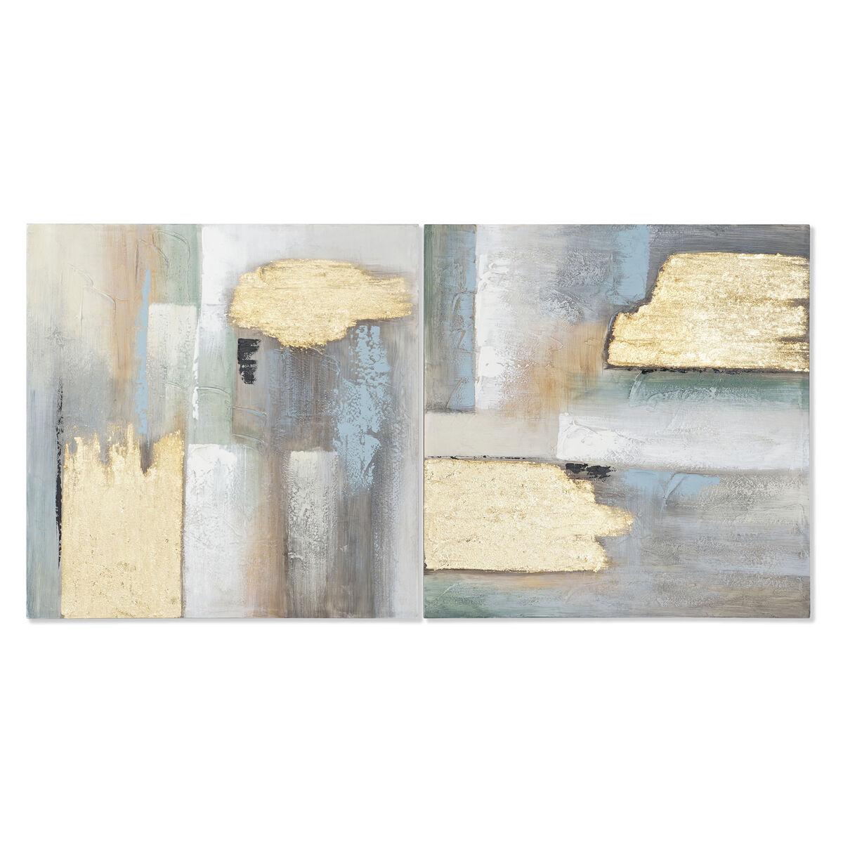 Maleri Home Esprit Abstrakt Moderne 80 X 3 X 80 Cm 2 Enheder