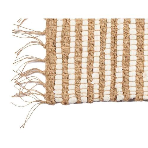 Tæppe Hvid Natur Striber 60 x 1 x 90 cm (12 enheder)