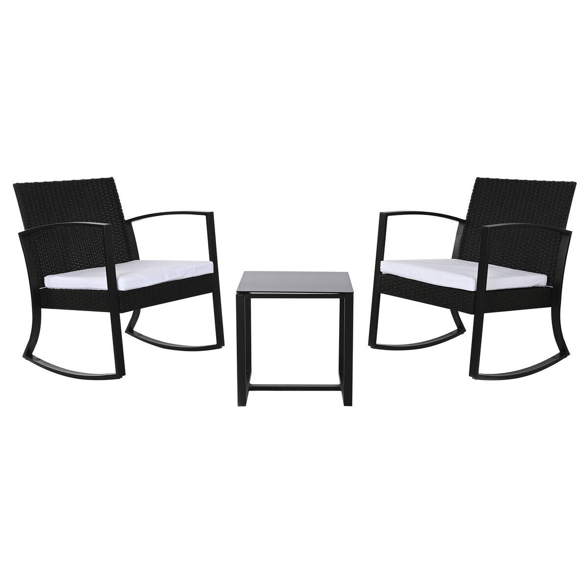 Spisebordsæt Med 2 Stole Home Esprit Sort Stål 59 X 61 5 X 74 Cm