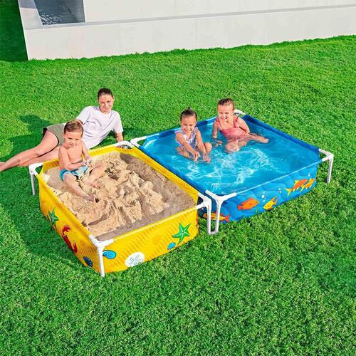 Bestway børnebassin med sandkasse - 213 × 122 × 30,5 cm