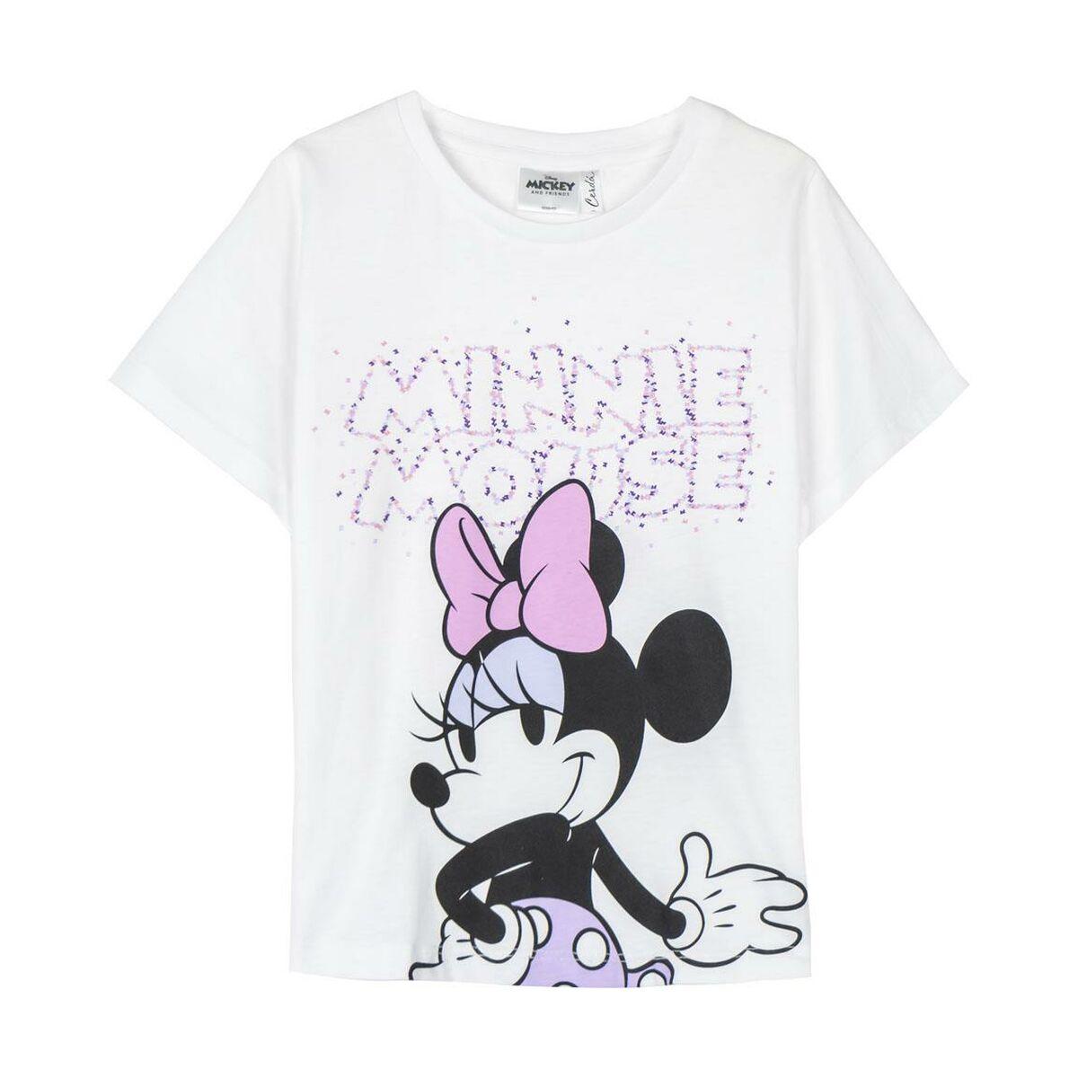Børne Kortærmet T-shirt Minnie Mouse Hvid 5 år