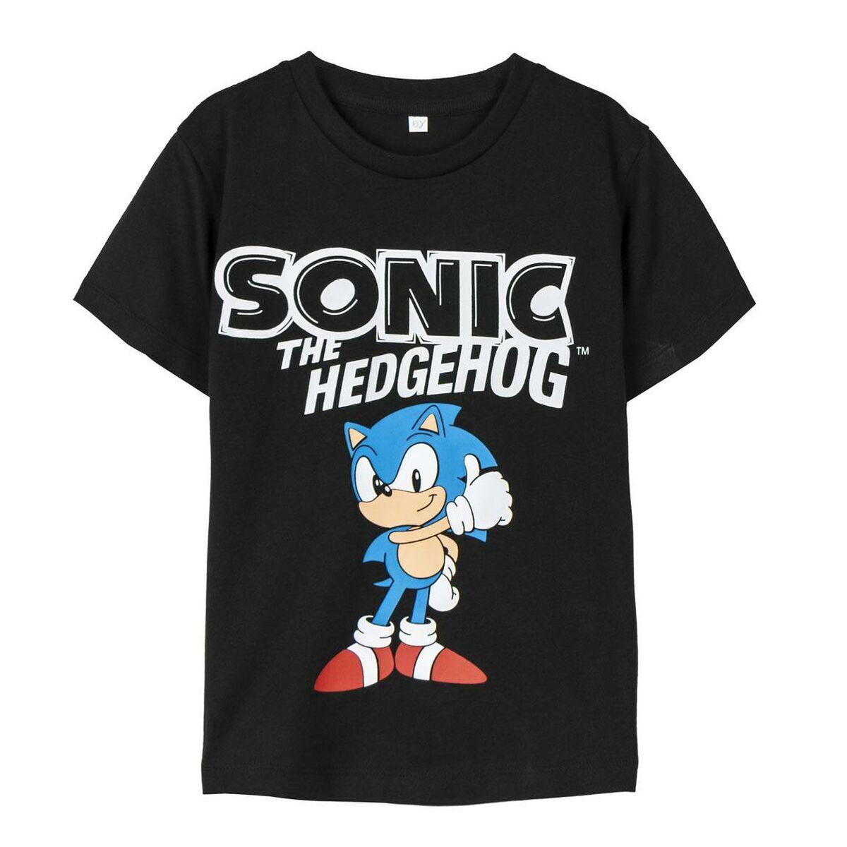 Børne Kortærmet T-shirt Sonic Sort 12 år