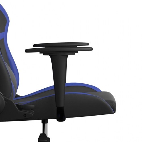 Gamingstol i kunstlæder - sort/blå, justerbar og drejelig