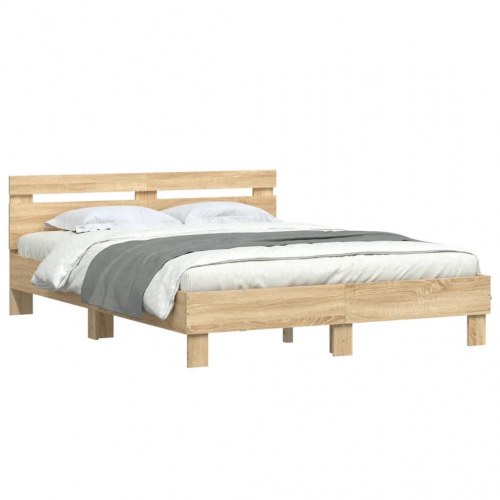 Sengeramme med sengegavl 140 x 200 cm - sonoma-eg