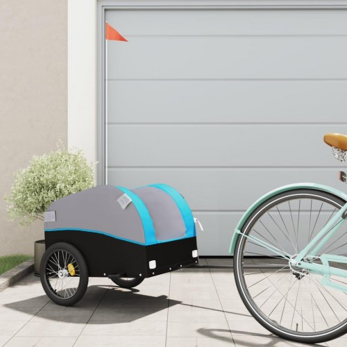 Cykelanhænger til bagage 30 kg - jern, sort/blå