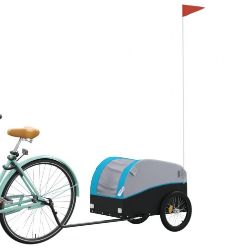Cykelanhænger til bagage 30 kg - jern, sort/blå