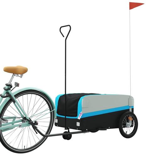 Cykelanhænger 45 kg jern sort og blå