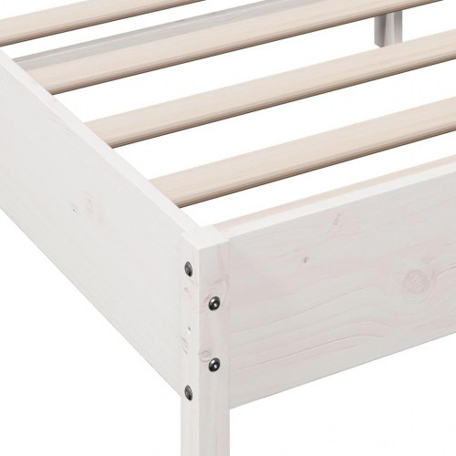 Sengeramme i massivt fyrretræ 100x200 cm - hvid