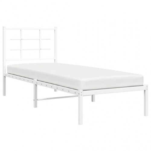 Sengeramme med hovedgærde uden madras 75 x 190 cm - hvid