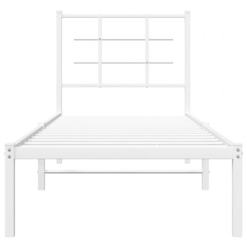 Sengeramme med hovedgærde uden madras 75 x 190 cm - hvid