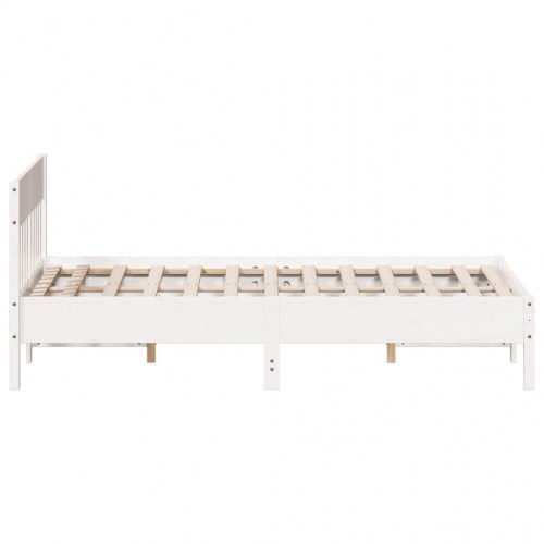 Sengeramme 150x200 cm i massivt fyrretræ - hvid