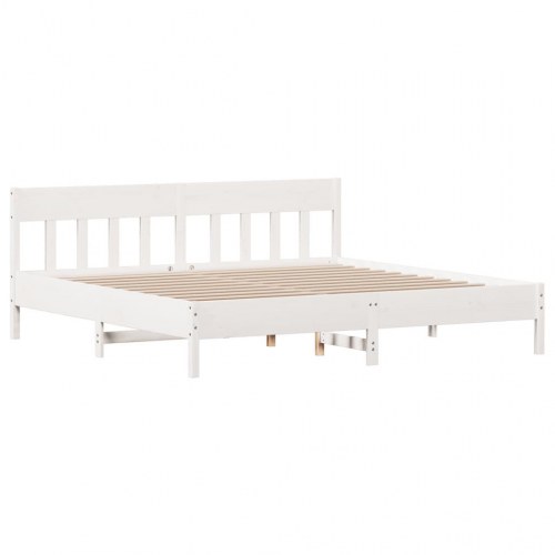 Sengeramme 180 x 200 cm i massivt fyrretræ - hvid