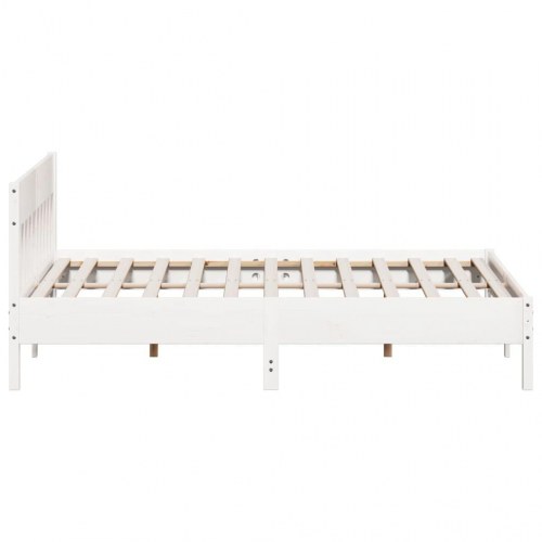 Sengeramme 180 x 200 cm i massivt fyrretræ - hvid