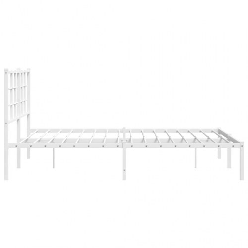 Sengeramme med sengegavl 135x190 cm metal hvid