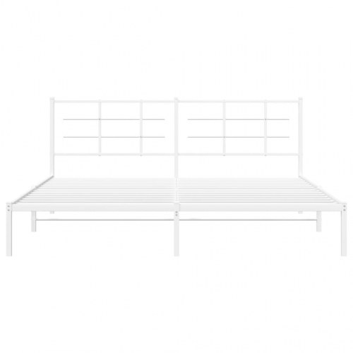 Sengeramme med sengegavl i metal 193 x 203 cm - hvid