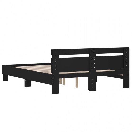 Sengeramme med sengegavl 140 x 200 cm - sort