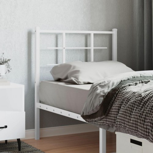 Sengegavl i metal 75 cm - hvid