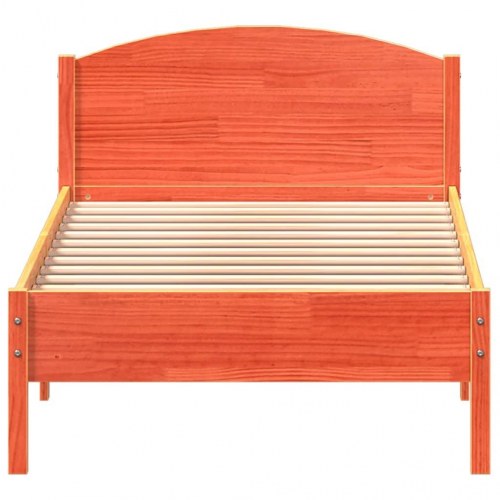 Sengeramme uden madras 90 x 200 cm massivt fyrretræ - gyldenbrun