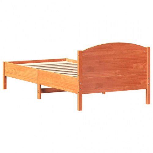 Sengeramme uden madras 90 x 200 cm massivt fyrretræ - gyldenbrun