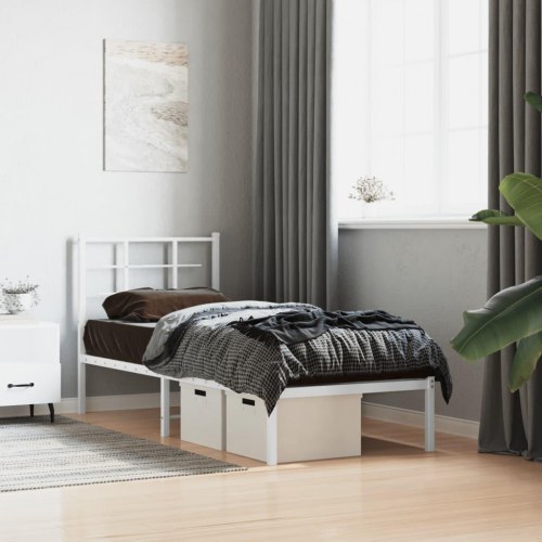 Sengeramme med sengegavl 80 x 200 cm - hvid