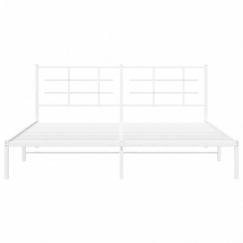 Sengeramme med sengegavl 183 x 213 cm metal - hvid