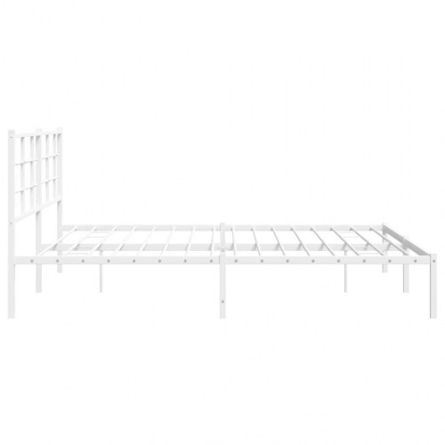 Sengeramme med sengegavl 183 x 213 cm metal - hvid