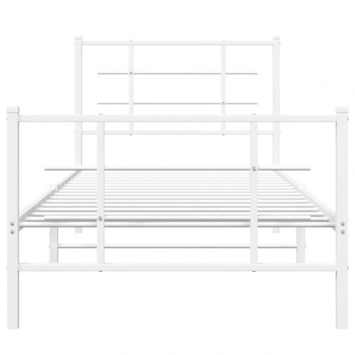 Sengeramme med sengegavl og fodgærde 90 x 190 cm - hvid
