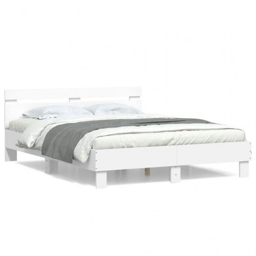 Sengeramme med sengegavl 150 x 200 cm - hvid