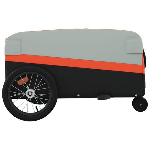 Cykelanhænger 45 kg jern sort og orange