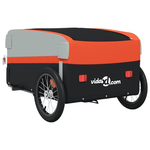 Cykelanhænger 45 kg jern sort og orange