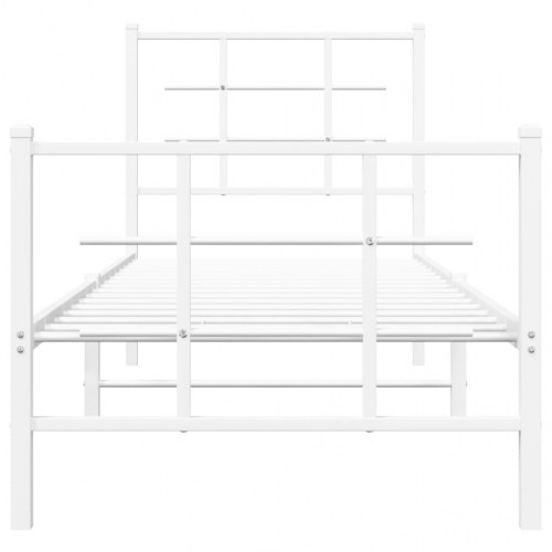 Sengeramme med sengegavl og fodgærde 75 x 190 cm - hvid