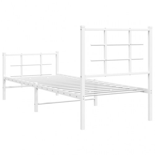 Sengeramme med sengegavl og fodgærde 75 x 190 cm - hvid