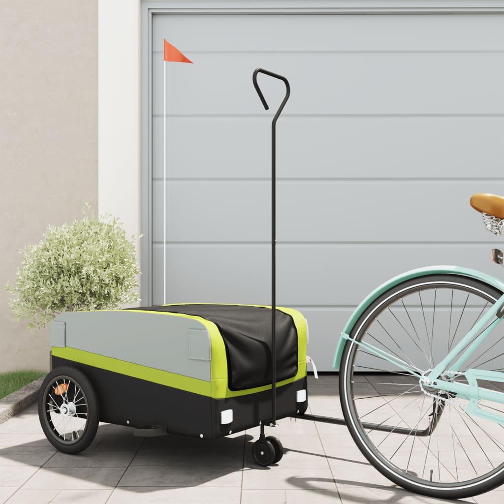 Cykelanhænger 45 kg jern sort og grøn