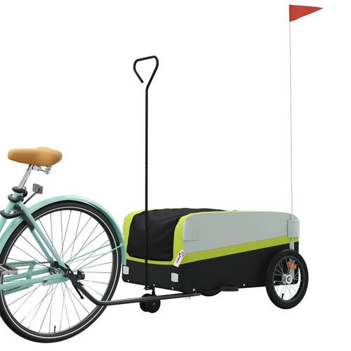 Cykelanhænger 45 kg jern sort og grøn